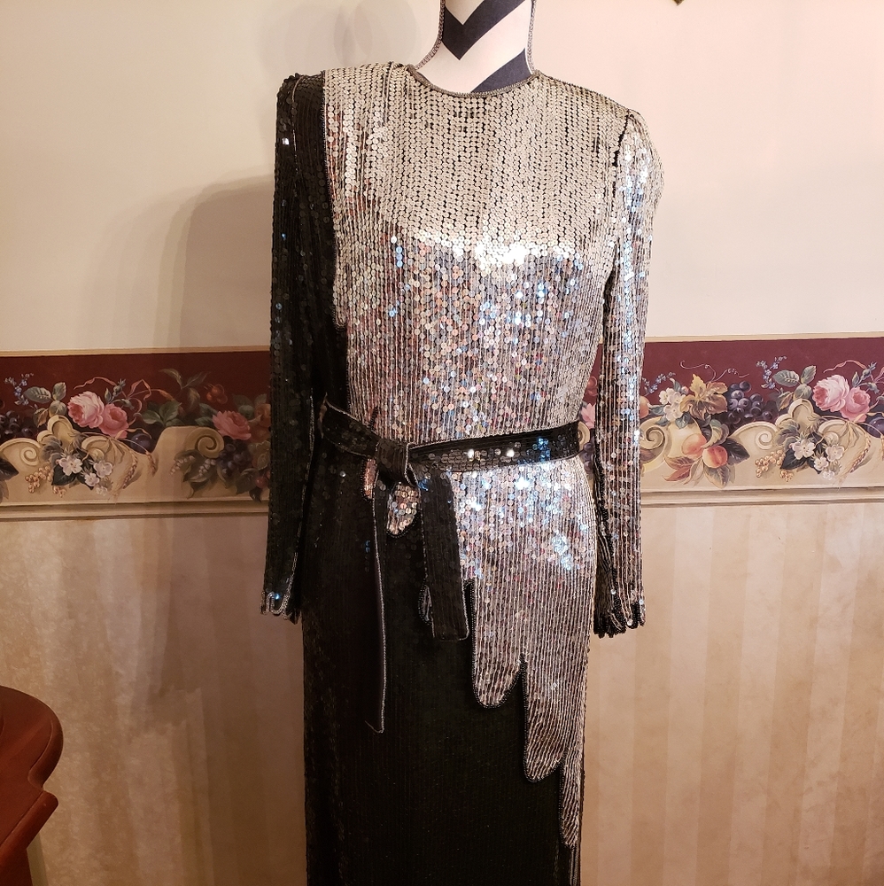Judith Ann Creations sequin cocktail formal dress - Picture 7 of 10